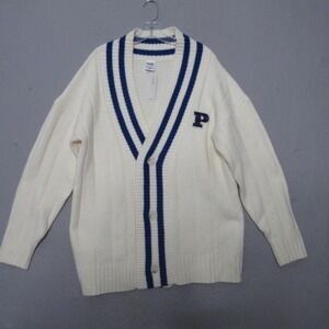 PINK Victorias Secret Cardigan Varsity XS Letterman Oversize Academia Preppy NWT